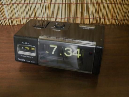 シチズン パタパタ時計（黒）電池式 - 「宝の森」昭和レトロ雑貨