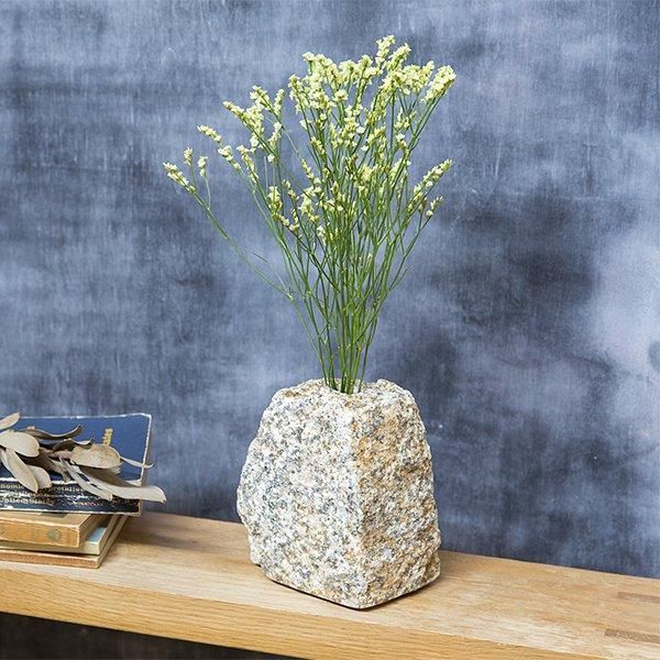 福田石製、自然石一輪挿し | Flower vase