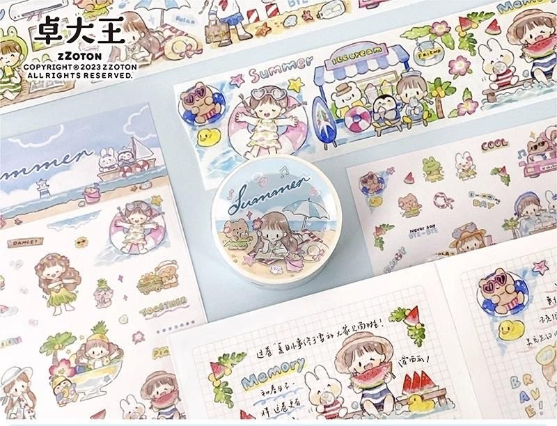 Molinta】 マスキングテープ 阿卓夏日小事/Summer（和紙）