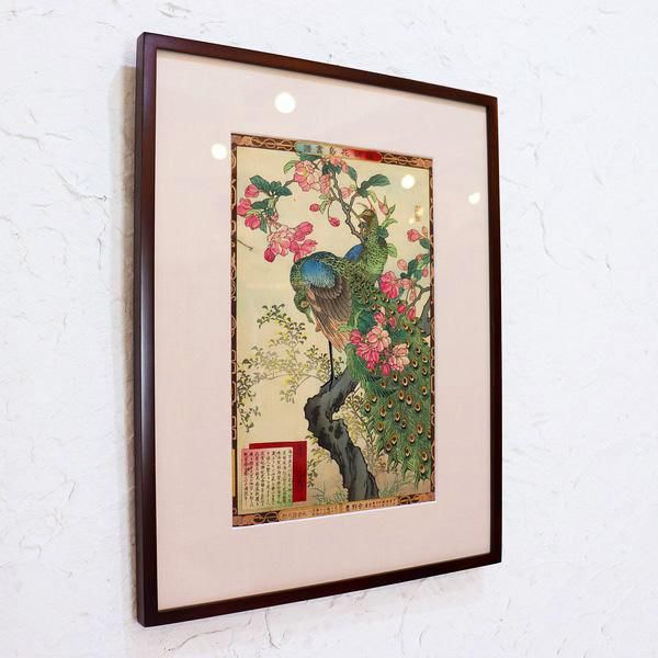 江戸屋版 媒嶺花鳥画譜第1編 27図 手作り古画修復 浮世絵風 真作