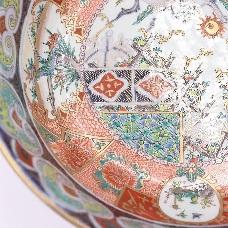 カラフル和食器｜大正時代のアンティーク大鉢｜直径26.5 高さ9.5