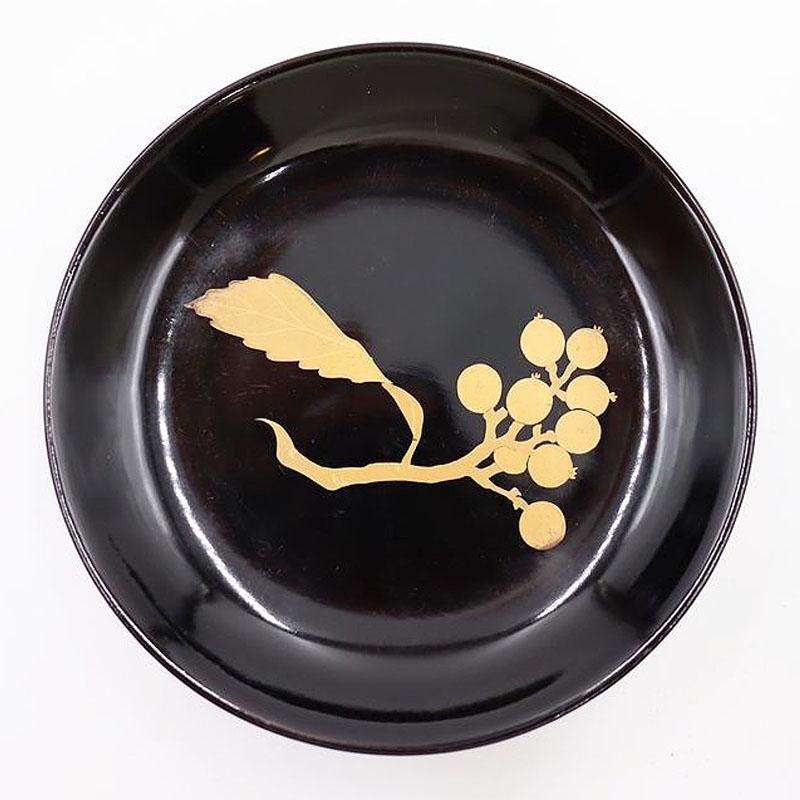 輪島塗 漆塗 菓子皿 菓子器 銘々皿 多用皿 椿皿 青梅盆 5客セット