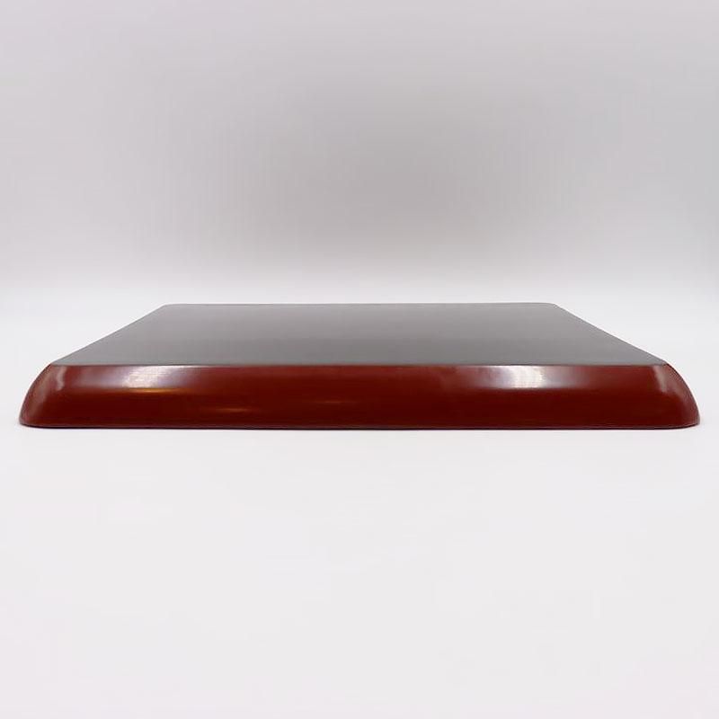 折敷 輪島塗 古代朱 沈金 大正昭和初期 四方盆 36cm