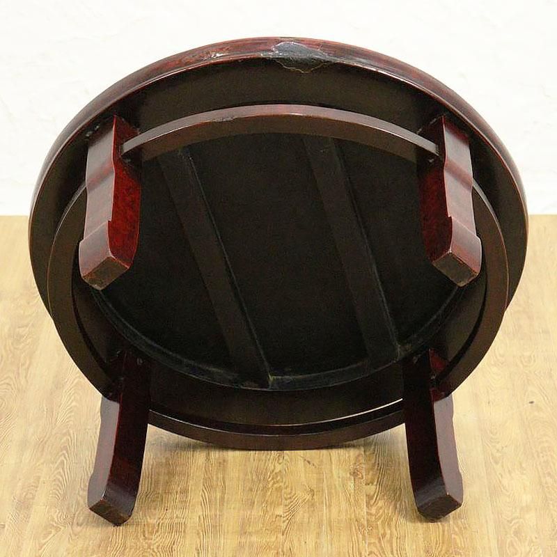 朱塗り 丸座卓 φ60.5×H27.5 和風ローテーブル