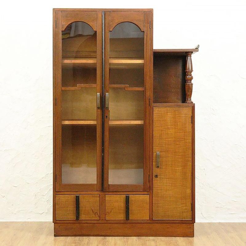 希少デザイン 昭和レトロ本箱 引出し2杯付