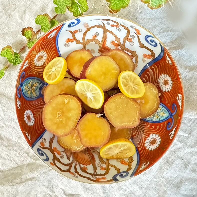 骨董 アンティーク 色絵 祥瑞 金襴手 双菊 瓢箪 向付 変形皿 2枚組