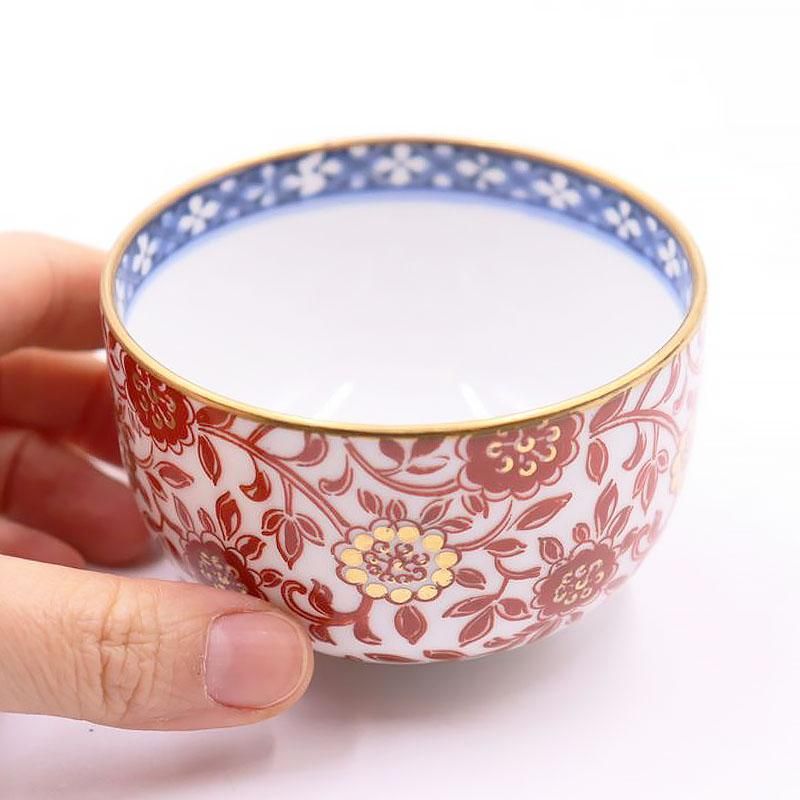 オールドノリタケ 湯呑み｜花唐草・金彩 直径8 高さ5｜アンティーク洋食器
