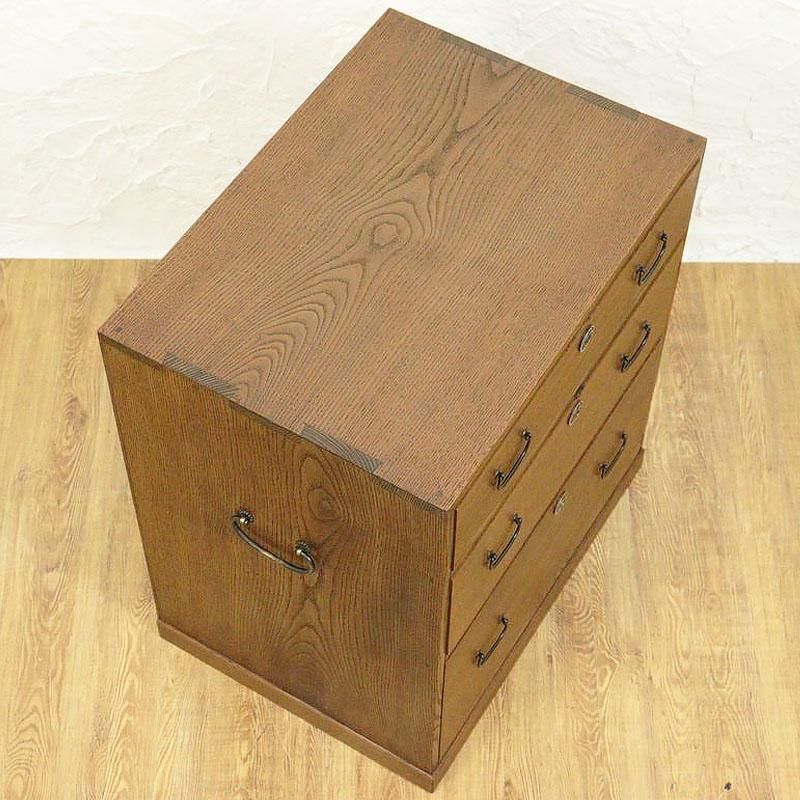 昭和初期の桑材小箪笥｜木の温もりと美しい木目｜鍵穴跡あり