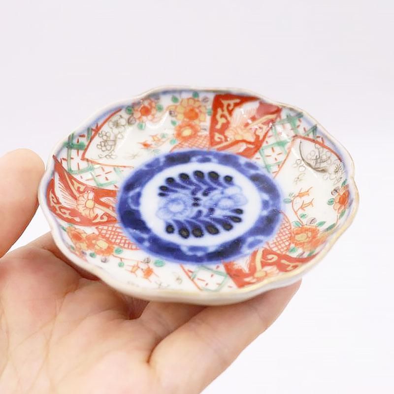 右sold。古伊万里 色絵 染付 豆皿 2点 6992a8c100f3d4d444aaabada0ab0d