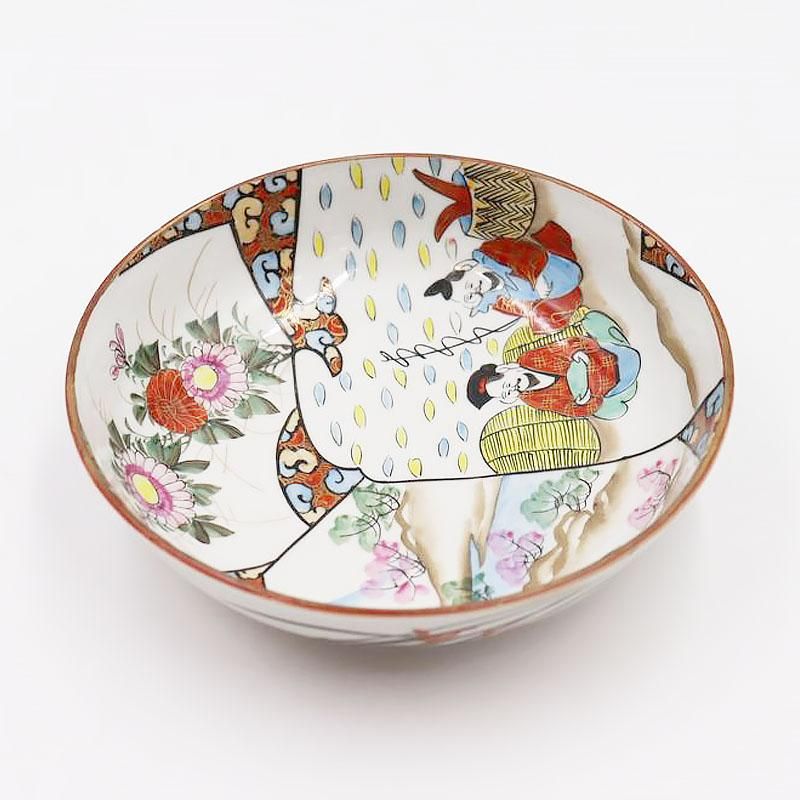 九谷庄三 捻じ文福寿なます皿5枚 骨董 九谷焼 R1475w3B2 九谷庄三 捻じ