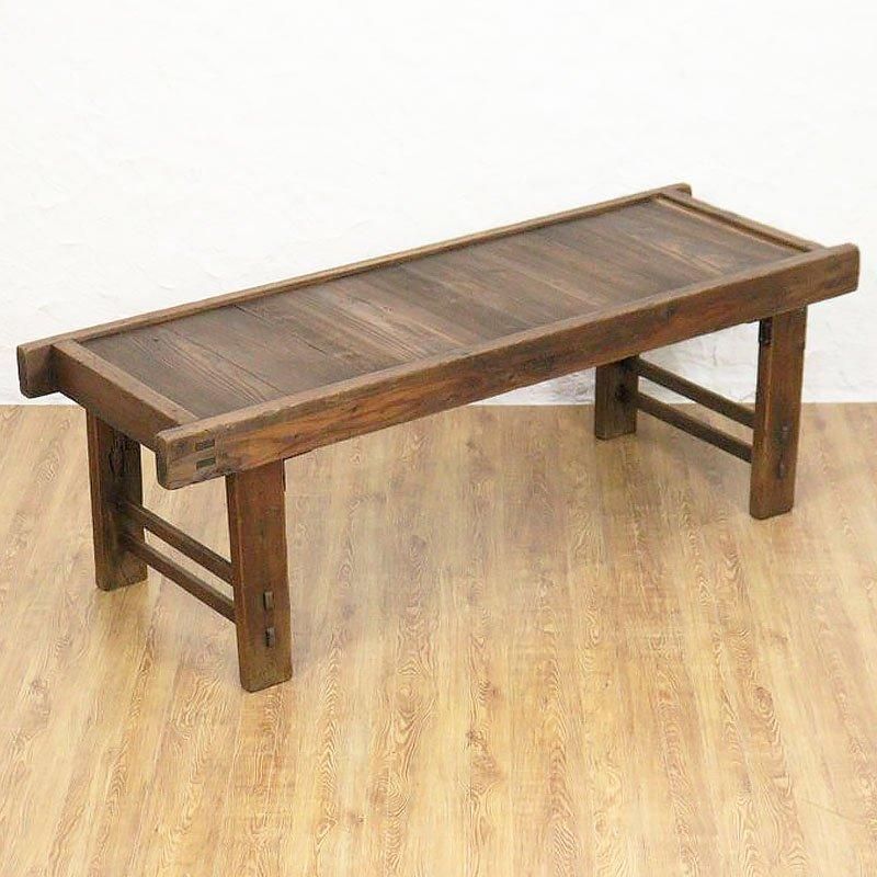 大正時代の木製アンティークベンチ｜幅120高さ40.5cm｜和風で佇まいが