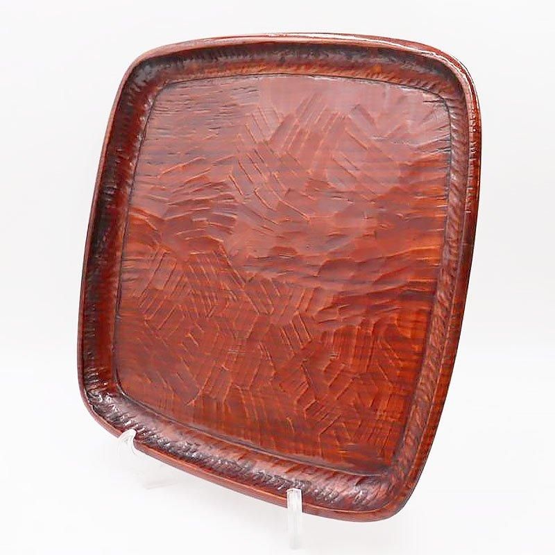 漆器 讃岐盆 手彫り くり抜き 昭和初期 35.5cm