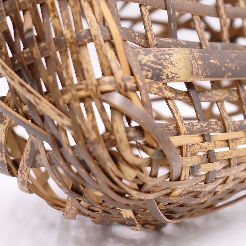 竹籠 日本製 和風 大正昭和初期 花器 幅23cm