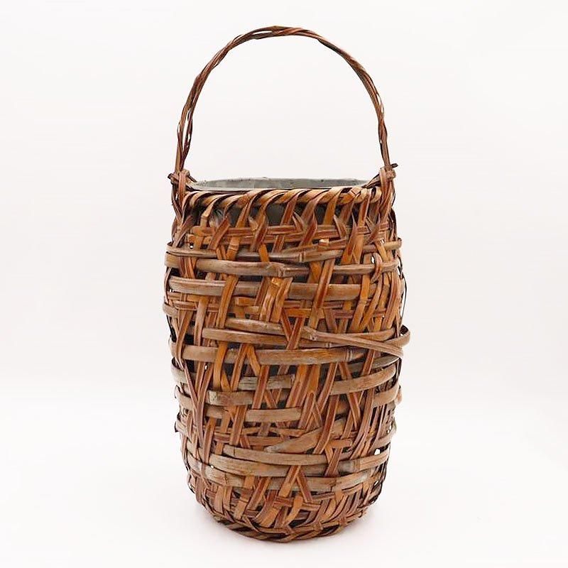 竹籠 編み籠 花器 花籠 アンティーク オブジェ インテリア ナチュラル