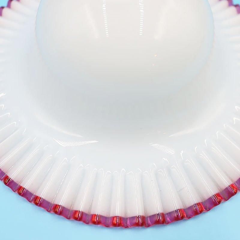 電笠 大正ロマン ガラス 乳白 ピンク 直径22cm