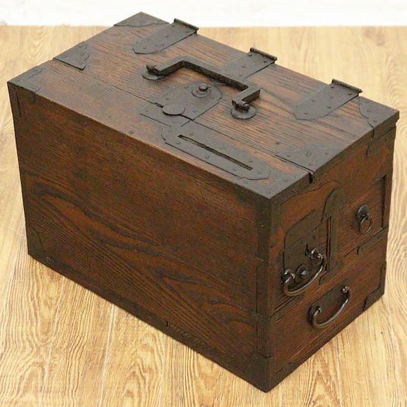 硯箱 掛け硯 小引出し 小物入れ 時代金具 日本製 明治時代 日本の道具