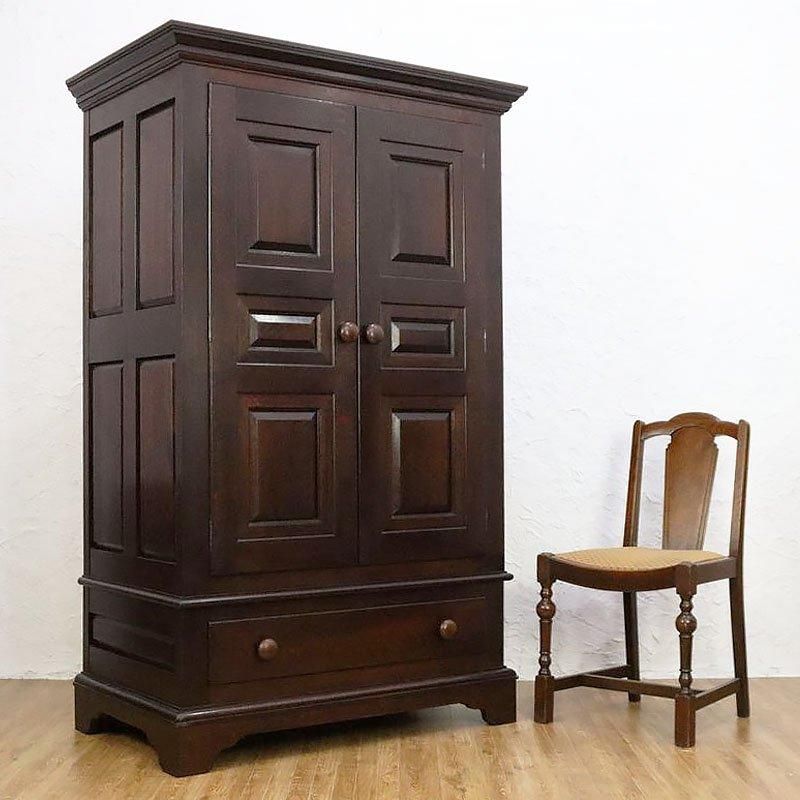 キャビネット 民芸キャビネット 大容量 ナラ材 昭和中期