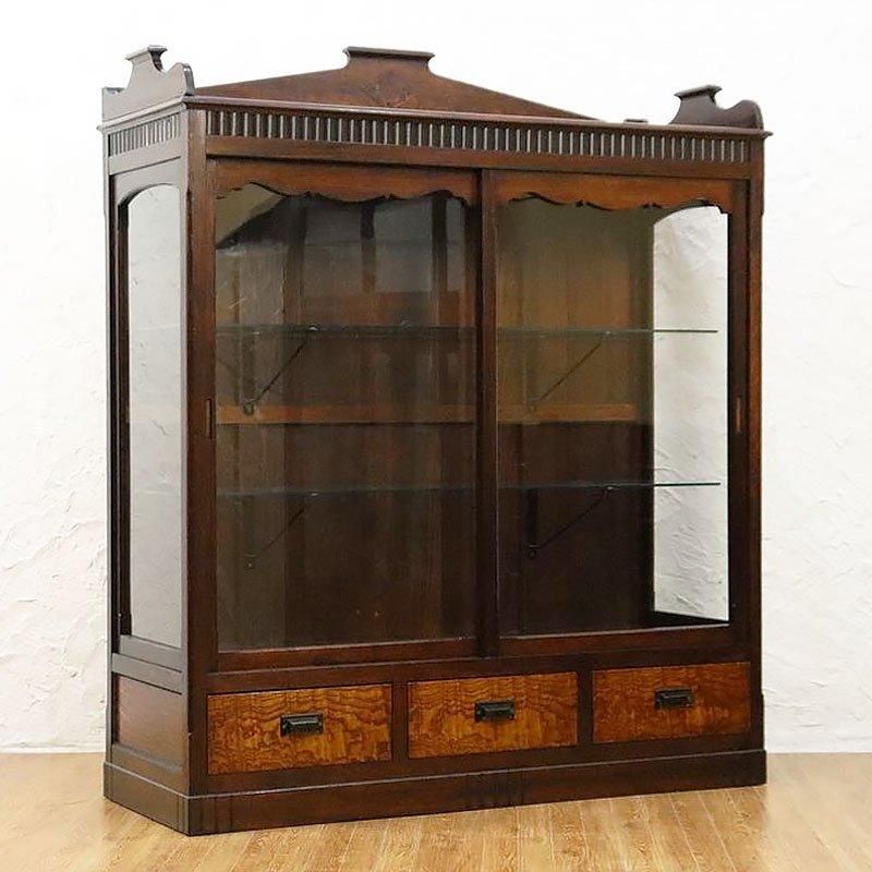 アンティーク ショーケース カットガラス 昭和レトロ 宝飾品ケース