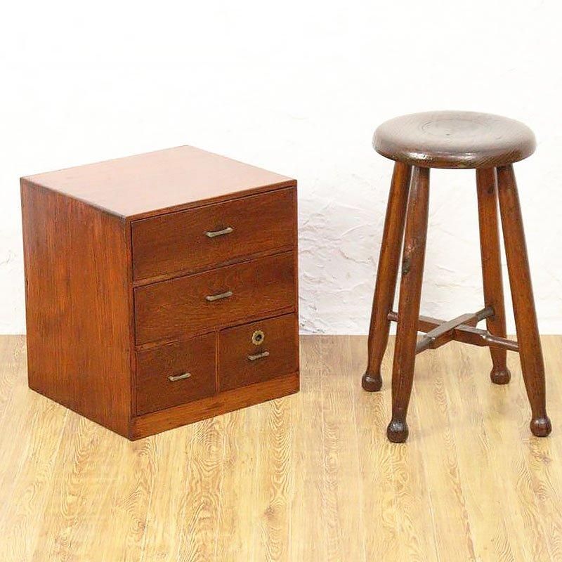 キャビネット 小引出し 日本製 杉製 昭和初期 収納 4杯