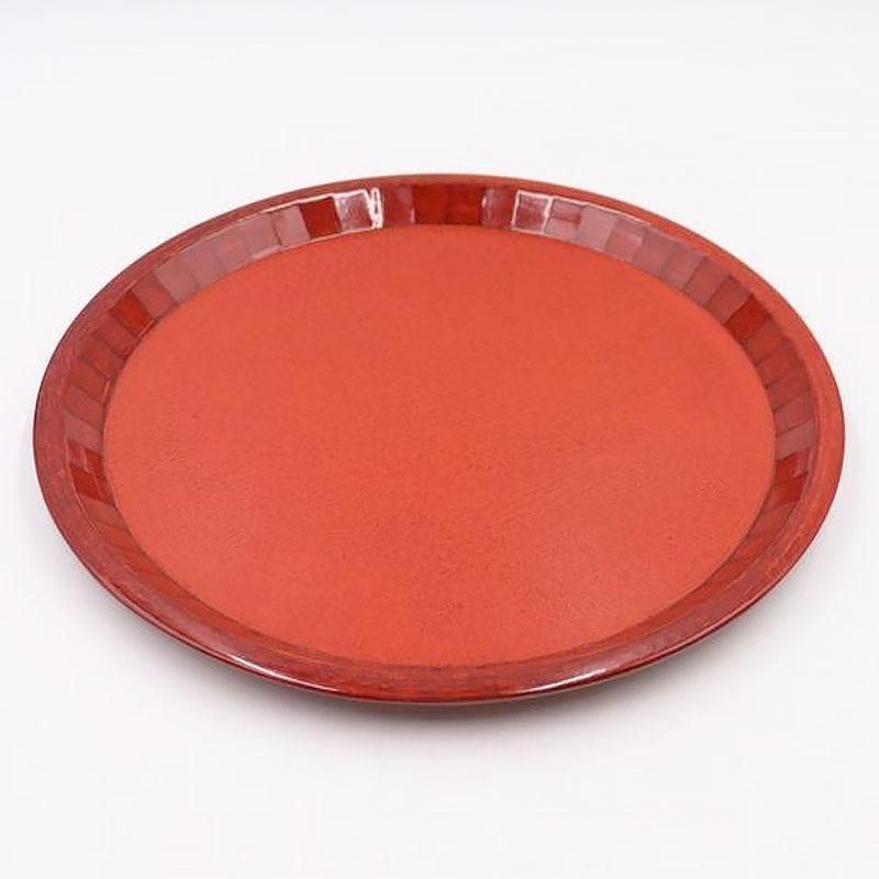 漆器 後藤塗り 朱赤塗り 昭和初期 丸小盆 アンティーク