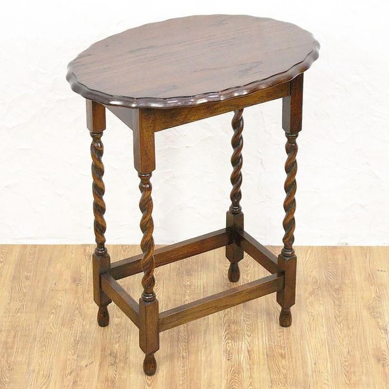 サイドテーブル イギリス製 オーバル ツイストレッグ