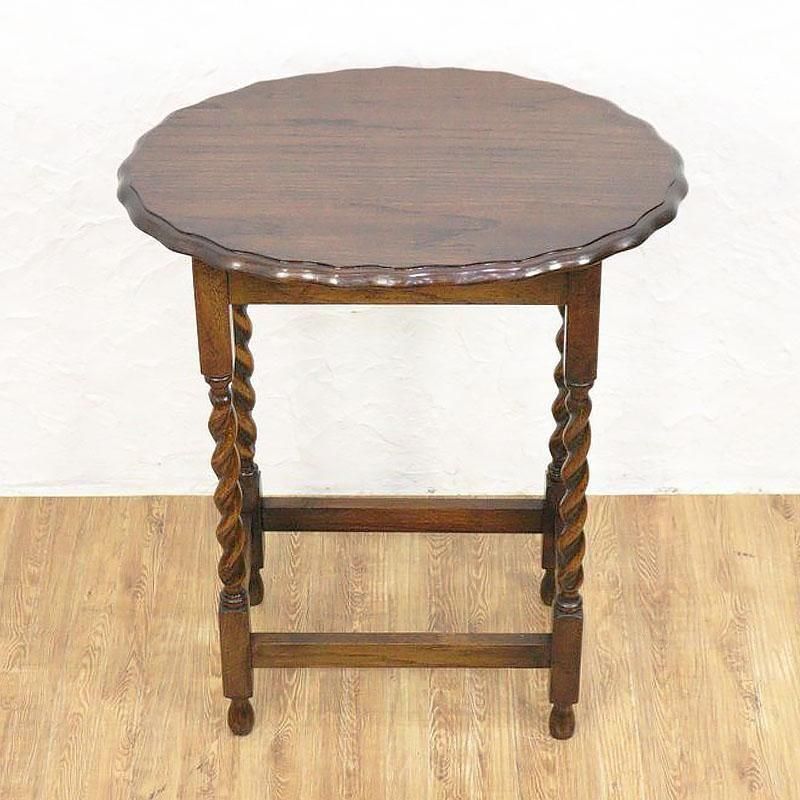 サイドテーブル イギリス製 オーバル ツイストレッグ