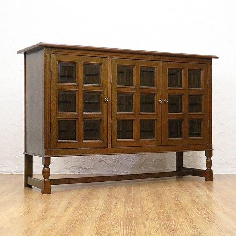 キャビネット サイドボード カットガラス 昭和中期 幅135cm