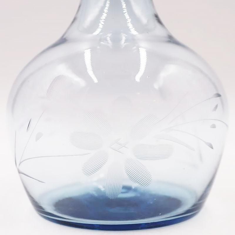 水差しコップセット 昭和初期の切子の水色アンティーク