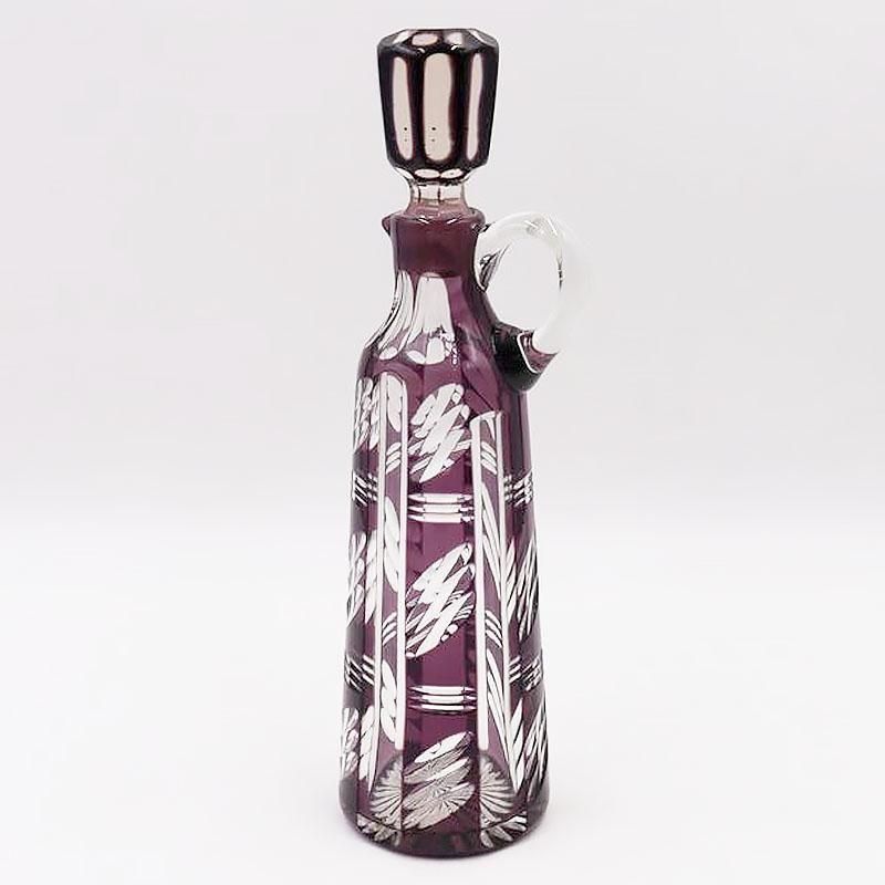 切子リキュールボトル 大正ロマンの紫ガラスアンティーク