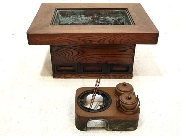 長火鉢03 レトロ 昭和のアンティーク暖 ビンテージ 長火鉢 - 京都の