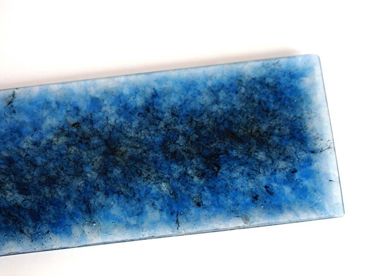 パート・ド・ヴェール プレート W31cm ブルー 宮木英至 | うつわと灯り