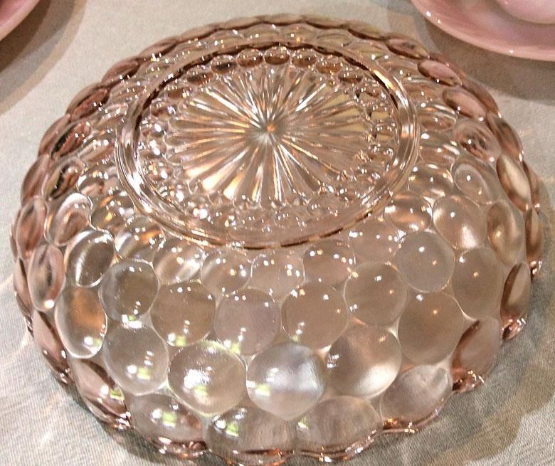 Fire King /BUBBLEピンクシャロウボウル【sa745】