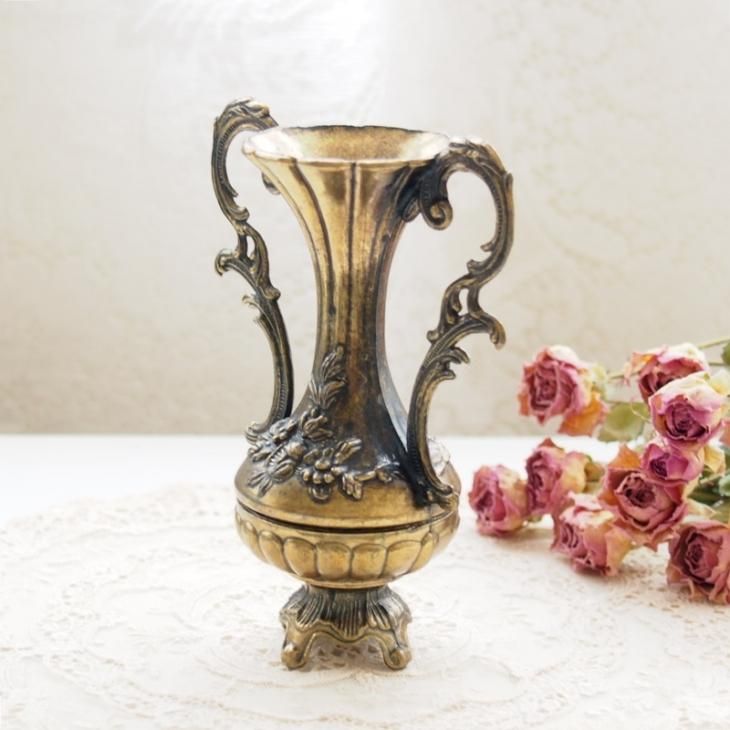 湯布院アンティーク イタリア 金彩花瓶 フラワースタンド ハンドメイド