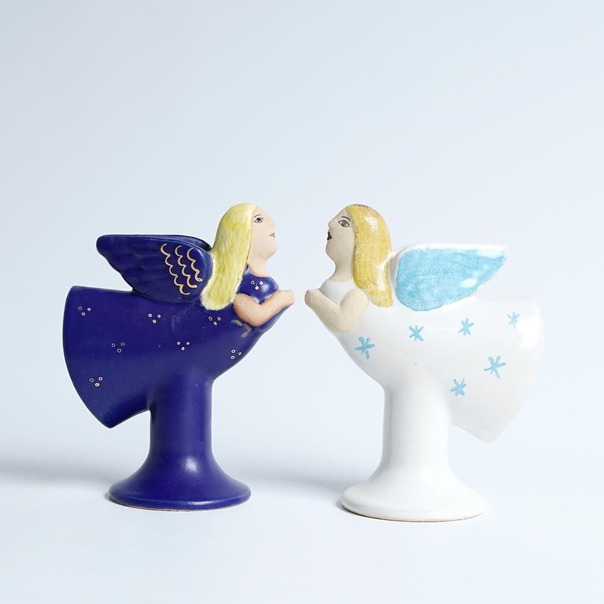 Lisa Larson（リサ・ラーソン）CANDLE HOLDER flying angel 天使 [BLUE
