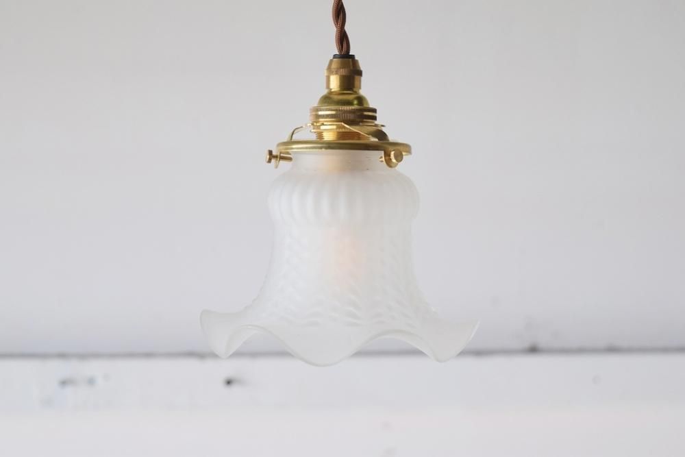 ランプシェード.電笠,花びらデザイン .フリル.アンティーク.骨董