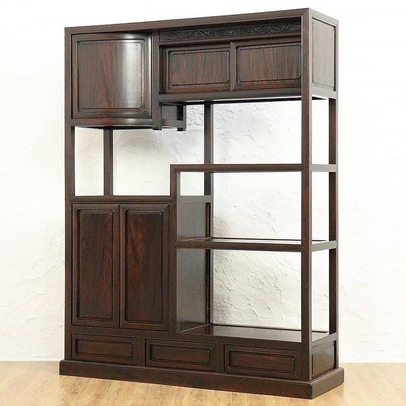 総紫檀 飾り棚 茶棚 アンティーク 和モダン家具