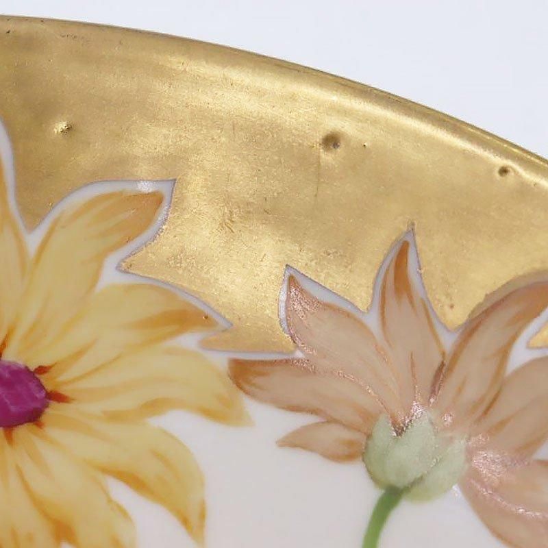 アンティーク花柄プレート フランス製 リモージュ ピンクのぼかし