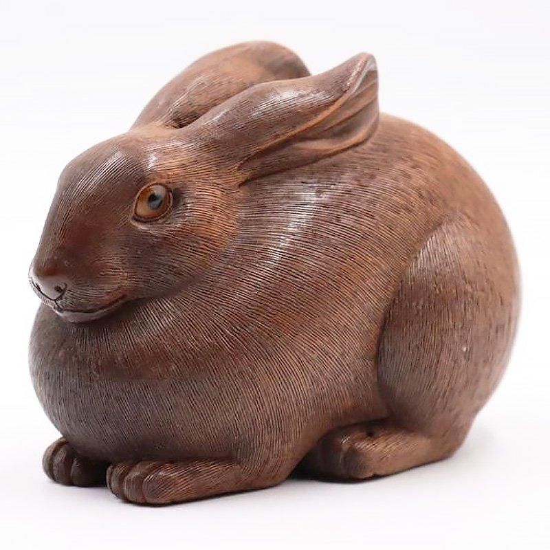 昭和初期の日本製アンティーク木彫りうさぎ
