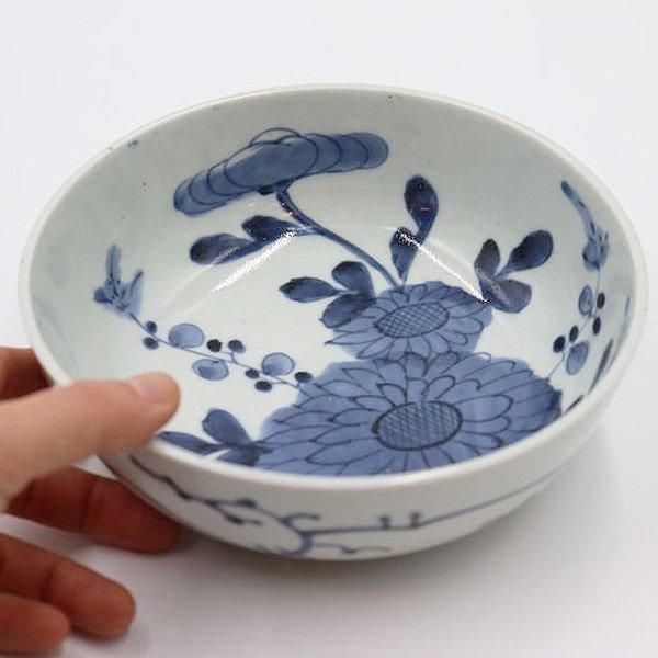 皿□古い安南染付時代物 青華 中鉢 唐草Quách Văn Quyết 皿□古い安南