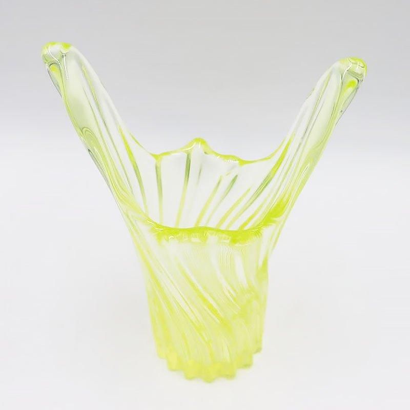 骨董】大正ガラス 当時物 花瓶 吹きガラス 耳付花瓶 大正ロマン 骨董