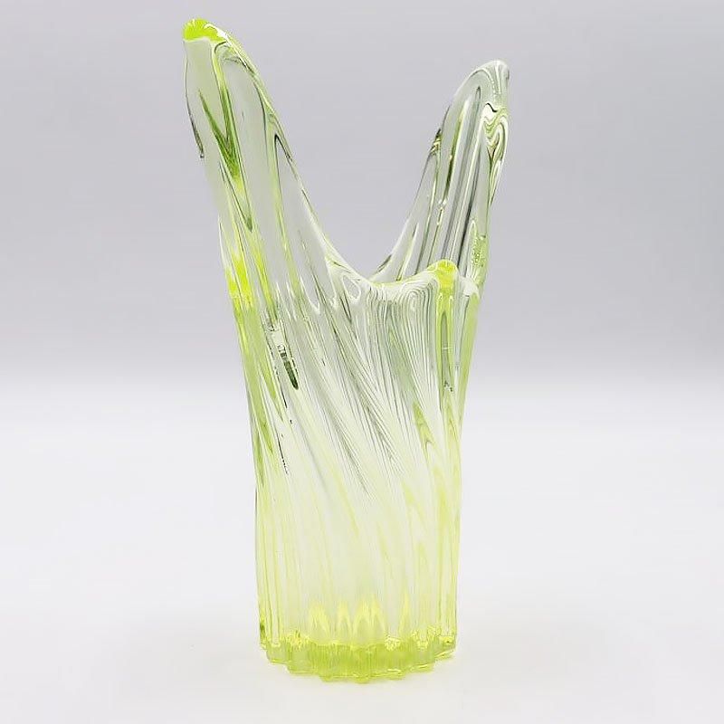 大正ロマン 乳白ガラス青グラデーション 徳利 一輪挿し 和ガラス