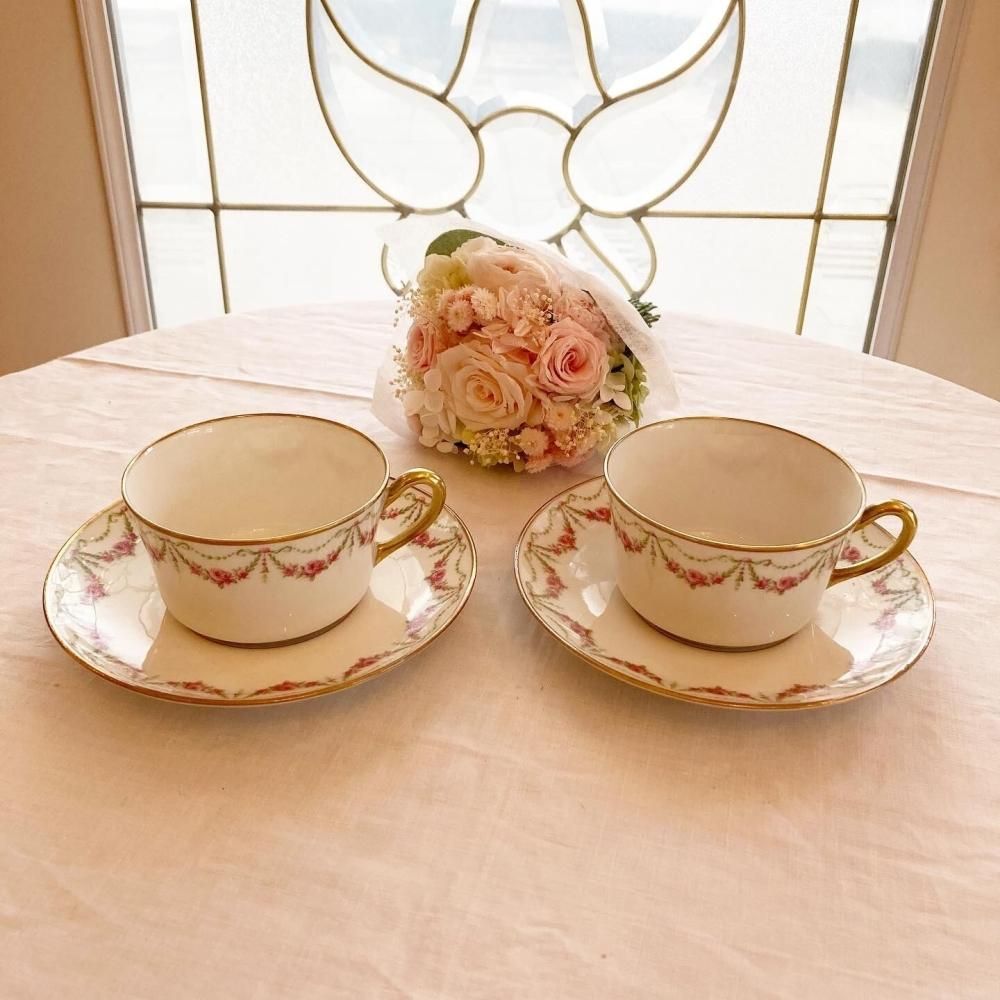 リモージュ アビランド アンティークローズ カップ&ソーサー