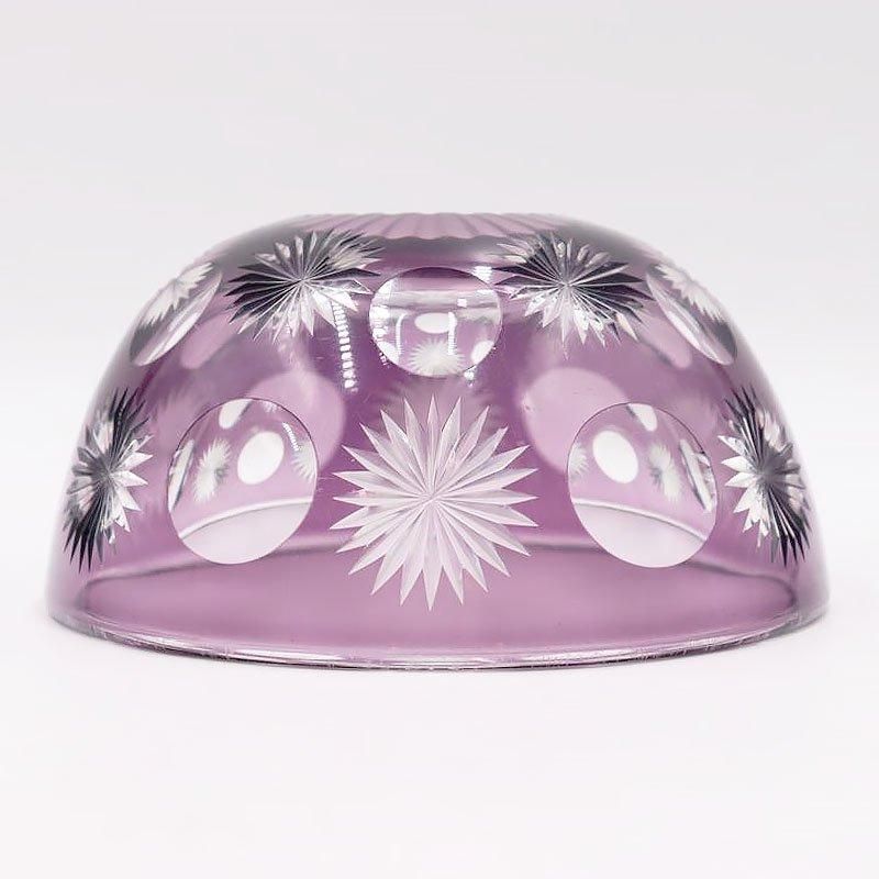 昭和レトロなアンティーク紫切子ガラスボウル