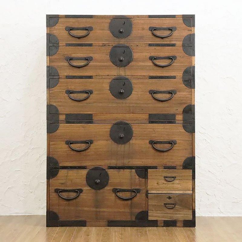 明治大正時代 和箪笥 二段重ね チェスト アンティーク