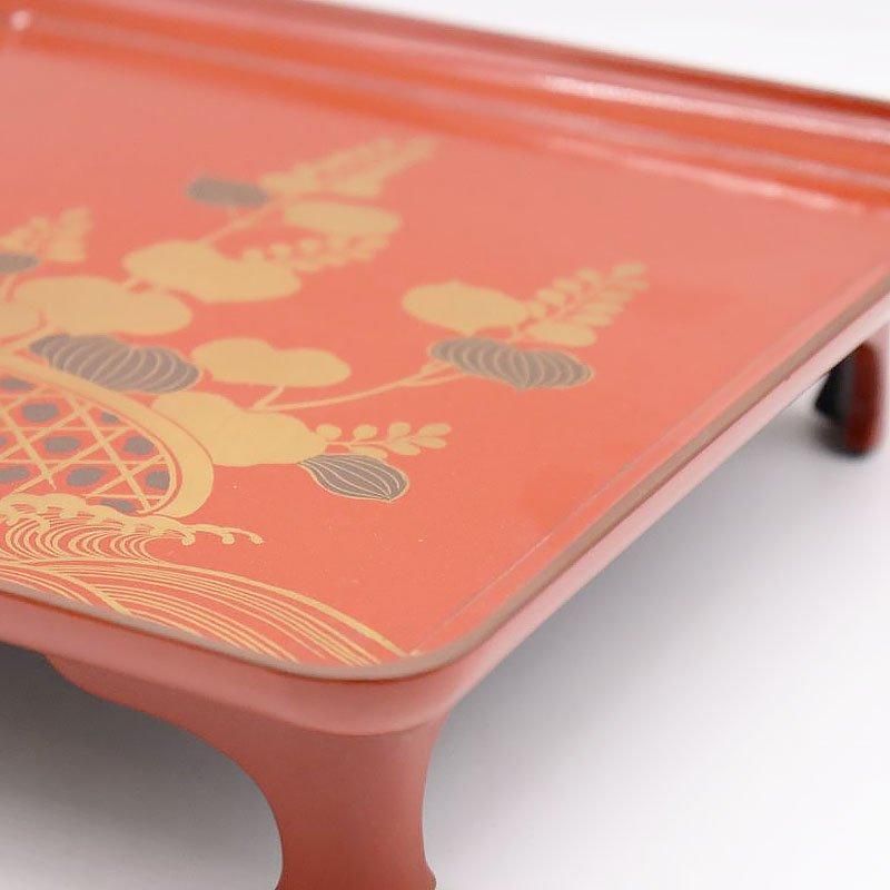 漆塗り 脚付膳 朱塗り 金銀蒔絵 アンティーク