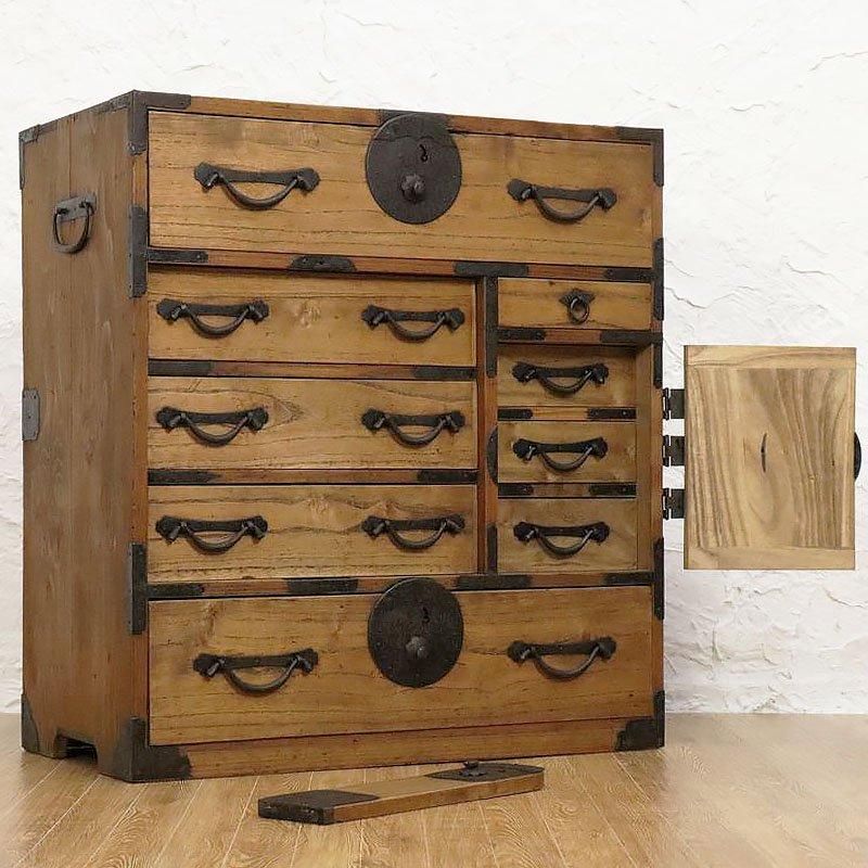 桐製 閂付き小箪笥 明治大正時代 アンティーク