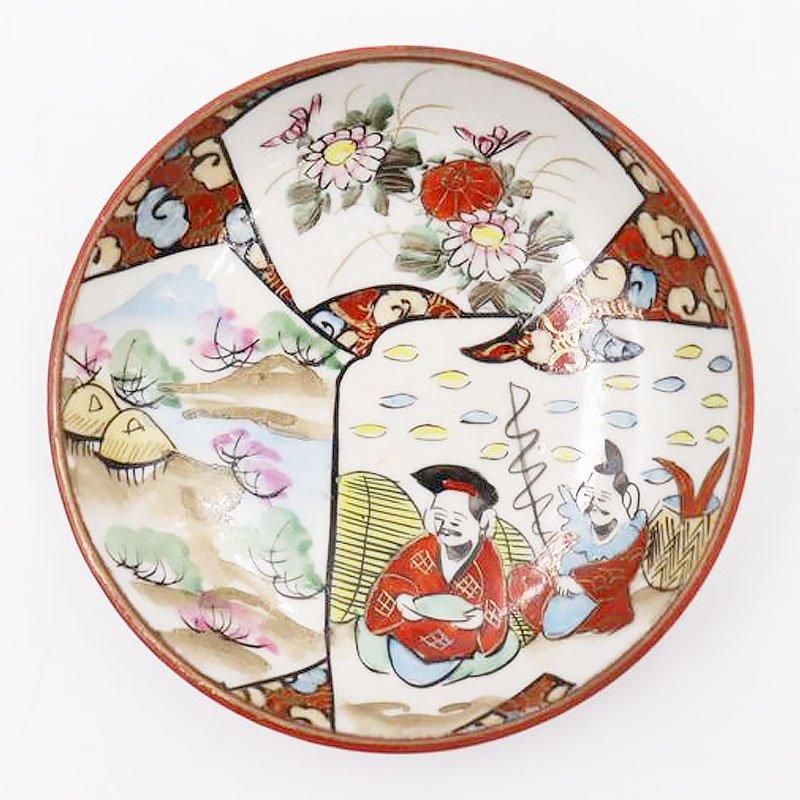 九谷 蝶形 変形豆皿 アンティーク 九谷 蝶形 変形豆皿 アンティーク