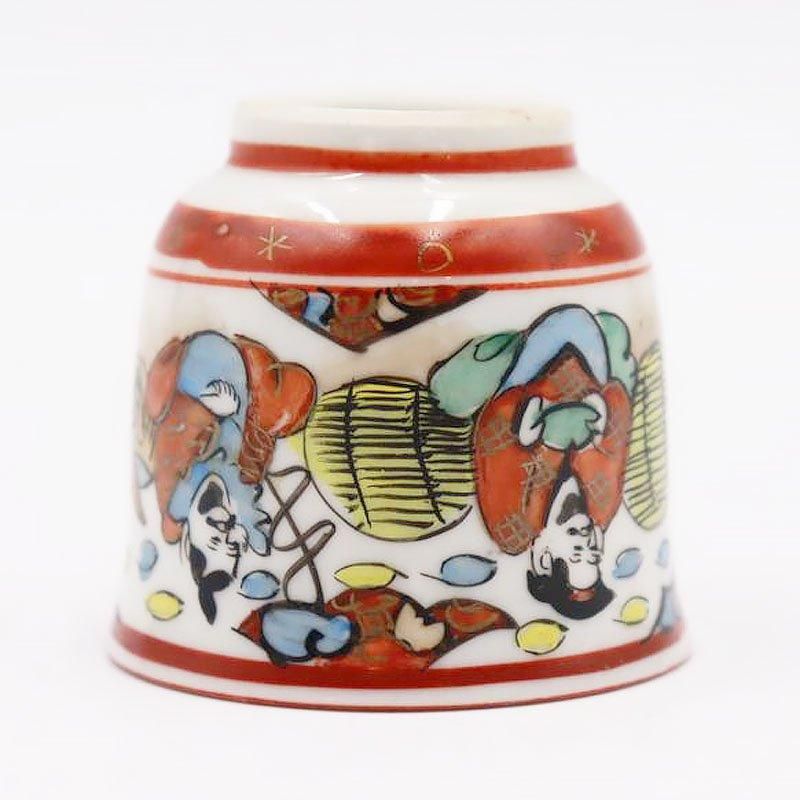 大正時代の希少なアンティーク九谷焼猪口」