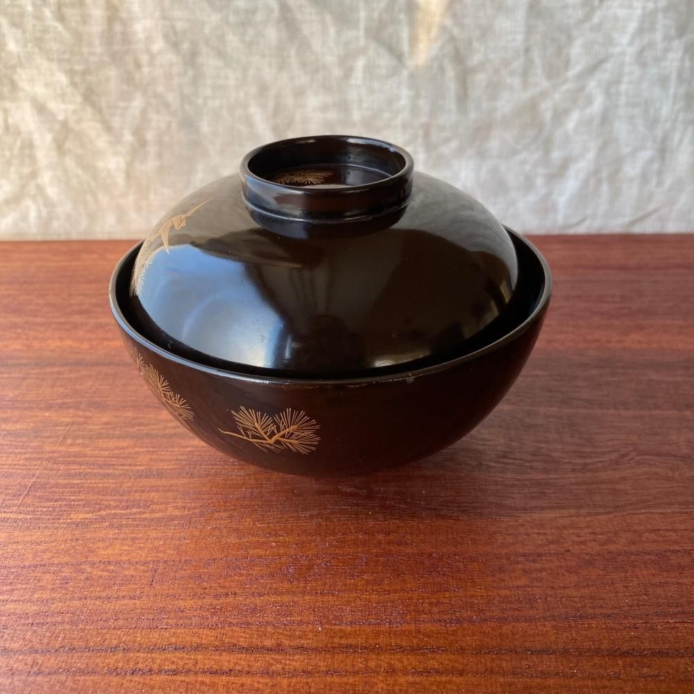 大正時代頃のヴィンテージ漆折鶴椀