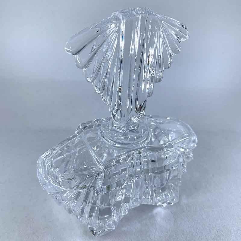 アンティーク アールデコ ヌーヴォー ガラスのパフケース 小物入れ